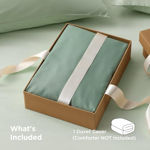 Image of Bedsure Duvet Cover Queen Size, 1Pc Soft Double Brushed Bedding, Sage Green | For Kids & Adults, 90 inchx90 inch, Only 1 Comforter Cover, No Pillow Shams, Hotel Luxury, Breathable, Lightweight, Zipper Closure