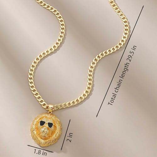 Lion Head Necklace Pendant for Men2