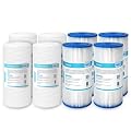 Membrane Solutions 20 Micron Pleated & 5 Micron String Wound Sediment Water Filter Cartridge, 10"x4.5" (Pack of 8)