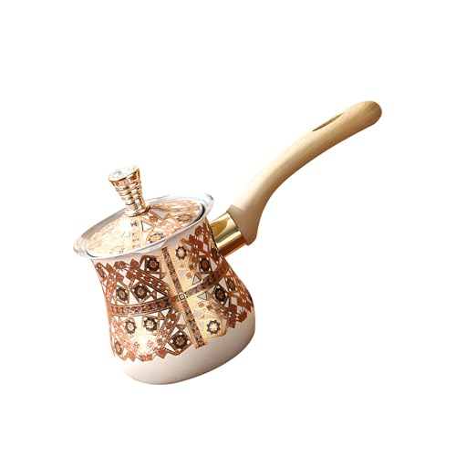 Cafetera turca de acero inoxidable y mango de madera para calentar sopa, chocolate y leche 2
