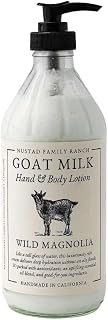 Goat Milk Body Lotion for Dry Sensitive Skin – Natural Moisturizer for Face, Hands & Body – Handmade, Fast-Absorbing, Lightweight, Non-Greasy – Multiple Scents (16oz, Wild Magnolia)