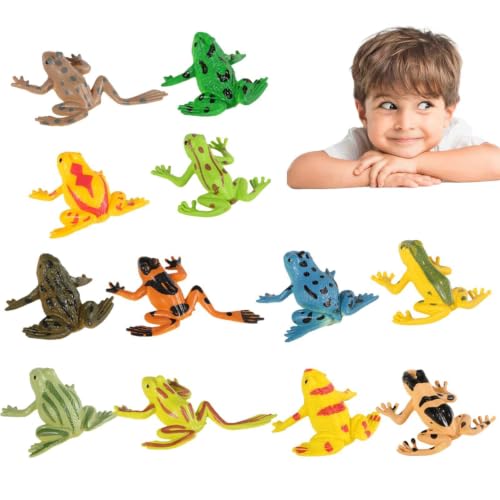 Juego Genérico Mini Figuras De Rana - 12 Piezas De PVC, Animales, Modelos Educativos de Aprendizaje De Naturaleza, Figuras De Juego para, Diseño Realista | Decoración De Fiesta