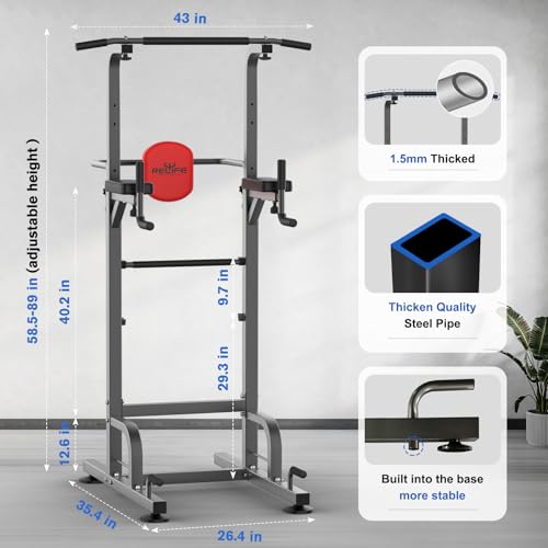 Relife Rebuild Your Life R-JL-01 Power Tower Pull Up Bar Station Workout Dip Station For Home Gym Strength Training Fitness Equipment 450Lbs thumb #5