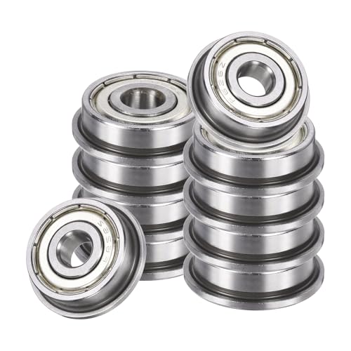 sourcing map F626ZZ Flanschkugellager, 6 x 19 x 6 mm, doppelt geschirmtes Chromstahl-Rillenlager, ABEC5, 10 Stück