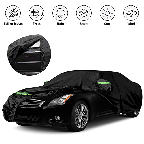 Image of Waterproof Car Covers Replace for 2003-2015 Infiniti G35 G37 Coupe, 6 Layers All Weather Custom-fit Car Cover with Zipper Door & Windproof Bands for Snow Rain Dust Hail Protection (G35 /G37 Coupe)