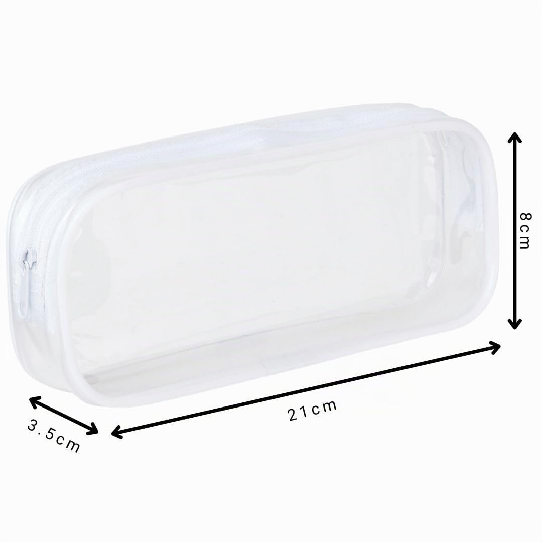 Trousse à Crayons Transparente PVC pour Étudiants Examen Bureau Voyage
