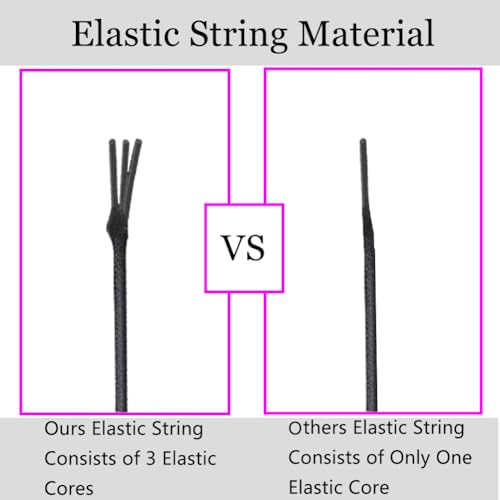 Image of LUSTEMBER Stretchy String for Bracelets, 2 Rolls 1 mm Sturdy Elastic String Elastic Cord for Jewelry Making, Necklaces, Beading (Black)
