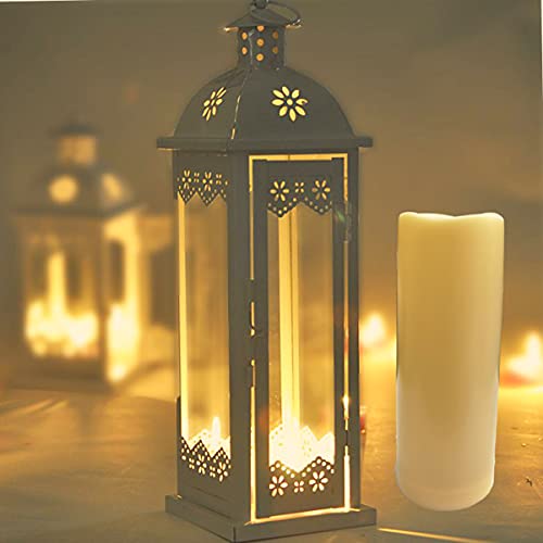 Erosway Outdoor Candles, 2 Flickering Waterproof Flameless Battery Operated Led Pillar Candles(D: 3" X H: 7") With Remote 2/4/6/8 Timer. Plastic Resin Electric Decorative Light. 2Pcs/Pack (Ivory) #TOP2