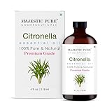 Majestic Pure Citronella Essential Oil with Glass Dropper - 4 Fl Oz - 100% Pure and Natural Citronella Oil - Premium Grade Essential Oils for Diffuser, Aromatherapy, Soap and Candle Making