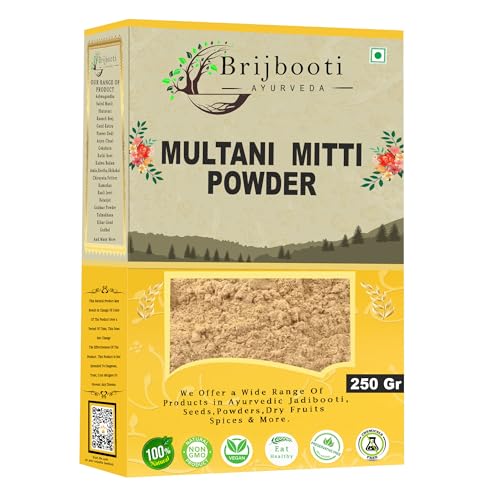 Brijbooti Multani Mitti Face Pack For Oil Control & Acne -(250 Gr) – Suits All Skin Types | Hydrating & Glowing | 100% Natural Bentonite Clay Powder | Multani Mitti Powder For Rs. 71