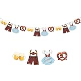 Oblique Unique® Oktoberfest Girlande Banner 2,5 m für Oktober Fest Feier Party Deko Brezel Lederhose Dirndl Bier