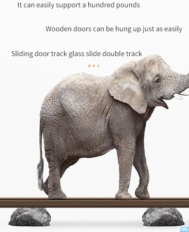 Double Sliding Door Hardware Kit - Aluminum Track for Barn Door, Easy Installation Closet Rail for Home & Commercial Use, 100cm (39.3in) - Upgrade Your Space!