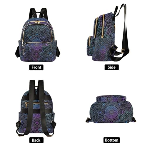 Image of ALAZA Art mandala Boho Ethnic Bohemian Mini Backpack Purse for Women Travel Bag Fashion Daypack Back Pack Shoulder Bag