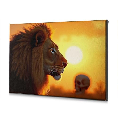 Décoration de Pâques toile lion coucher de soleil 20x30