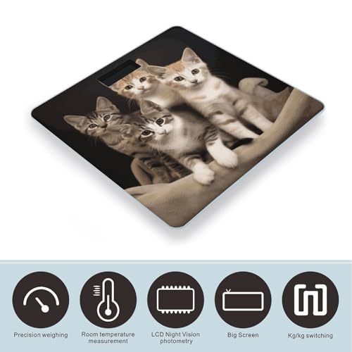 Báscula Digital de Baño GHEPSDW Kittens Family Cats miniatura 3