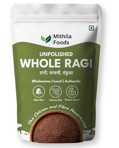 Image of MITHILA FOODS 2 kg Unpolished Whole Ragi (Finger Millet /Nachni /Mandua /Kezhvaragu /Ragulu) | High Calcium & Fibre | Gluten-Free Supergrain from Gumla, Jharkhand - India's Ragi Capital