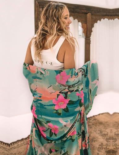 shermie Women's Long Kimono Bohemian Loose Causal Summer Beach Bikini Swimwear Swimsuit Cover Up3