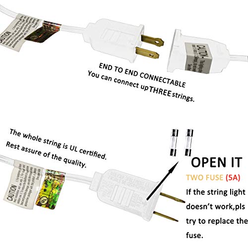 Romasaty 25Ft String Lights, G40 Outdoor String Lights Edison Light Bulbs Clear Globe String Lights With 27 Clear Bulbs For Indoor/Outdoor Commercial Decoration-White Wire #TOP3