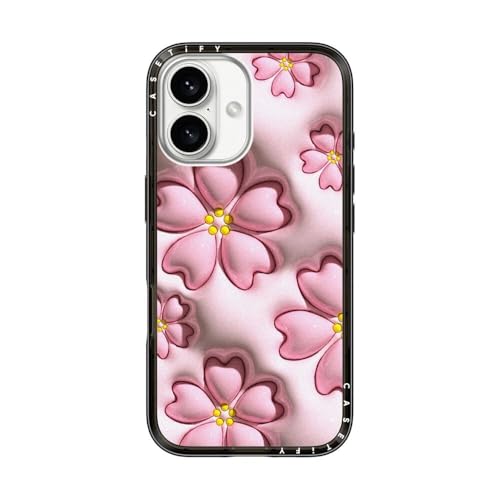 CASETiFY Compact iPhone 16 Case [Slim and Sleek/Compatible with Magsafe / 4 ft. 2X Military Grade Drop Protection] - Sakura - Clear Black by CASETiFY - Used condition - US$13.13