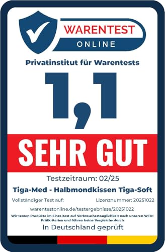 Tiga-Med 2 almohadas de media luna TIGA-Soft, 2 unidades, ergonómicas para el cuello, cojín de lactancia, con microperlas, funda lavable por separado a 40 °C (gris y amarillo luna) - imagen 6