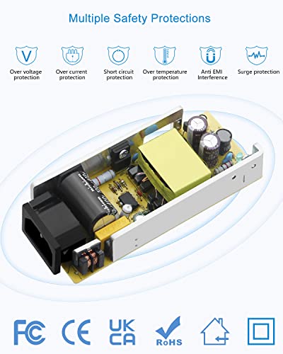 Alitove AL12V6ABK 12V Power Supply 6A 72W Ac To Dc Adapter 100~240V Ac To Dc 12 Volt 6 Amp Converter 12 Vdc 6A 5.8A 5.5A 5.2A Transformer 5.5Mmx 2.5Mm 2.1Mm Plug For Led Strip Light Cctv Camera Dc Pump Fan thumb #3