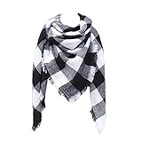 Damen Schal mit Schottenkaro, warm, kariert, Pashmina - Schwarz - Einheitsgröße