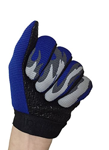 Marze Bike Cycling Gloves For Children Full Finger Non-Slip Breathable Kids Gloves Warm Sport Mittens (Blue) #TOP6