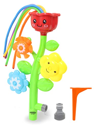 JAMARA 466801 Mc Fizz Water Sprinkler Flower Quick Installation Connection to Standard Hose System, Hoses Move and Spray Water, Colourful