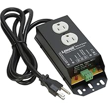 Lowell Manufacturing RPC-15 15A Low Voltage Remote Power Control with 6 Cord, 1 Duplex Outlet, Black