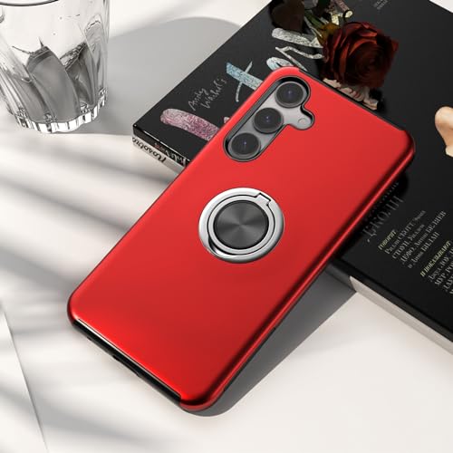 Yamink Case for Samsung for Galaxy S22 Plus with Tempered Glass Screen Protector,Hybrid 2 in 1 Protective Slim Fit Sturdy Phone Case with Invisible Magnetic Ring Kickstand for Galaxy S22 Plus 6.6",Red - image 7