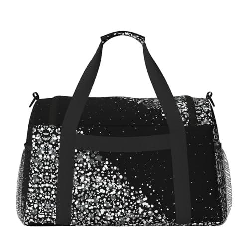 Bolsa de viaje grande e impermeable en blanco y negro 2