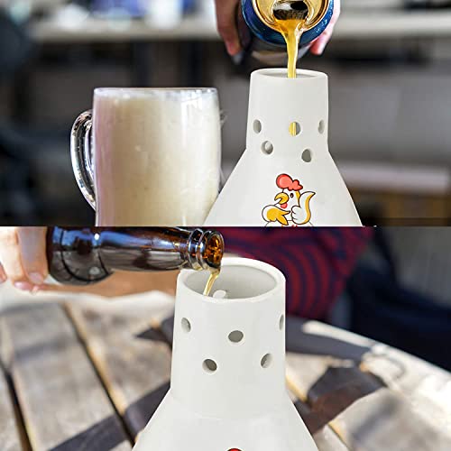 only fire Soporte de Pollo Asado de Cerámica,para Preparar Pollo a la Cerveza，Apto para Parrilla Ahumadora o Horno, Accesorios de Barbacoa - imagen 3