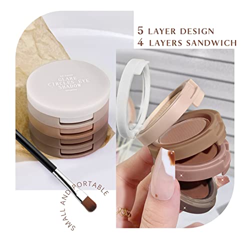 Hosaily 4 In 1 Color Matte Eyeshadow Palette High Pigmented Natural Nude Eyeshadow Makeup Palette Long Lasting Eyeshadow Palette With Eyeshadow Brush #TOP4