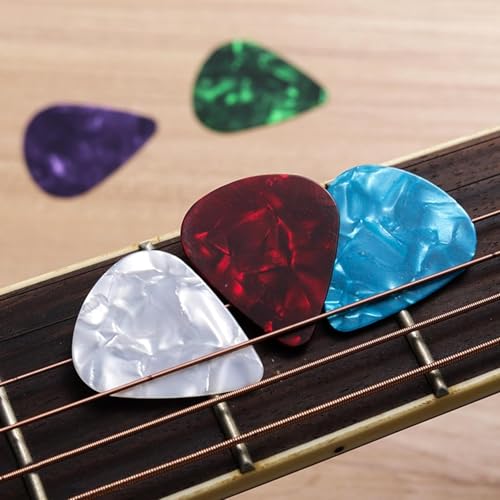 Image of TecoKart 21Pcs Acoustic Guitar Picks Set | 0.46 /0.71 /0.96mm Mixed Thickness Plectrums for Guitar, Finger Picks & Acoustic Playing, Includes Portable Pick Box