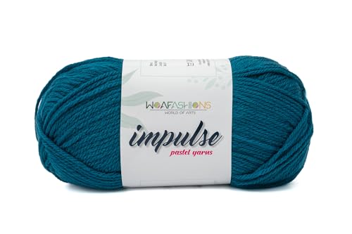 Image of WOAFashions Impulse Hand Knitting & Crochet Yarn, Premium Acrylic, 4 : Medium (Turkish Tile) (100gms / 3.5oz / 200mtr / 218yds)