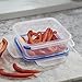 Sterilite Ultra-Seal 4 Cup Square, Airtight Food Storage Container, Latching Lid, Microwave and Dishwasher Safe, Clear With Blue Gasket, 6-Pack
