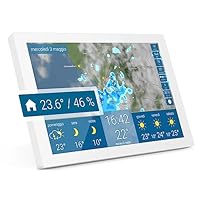 Meteo & radar home 3: Nuova stazione meteo wireless Wifi con sensore interno, touch screen a colori con radar del tempo, avvisi temporali, previsioni dettagliate e indice UV, bianco