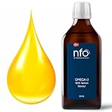 NFO Omega 3 Öl Zitrone 250 ml – Flüssiges Premium Fischöl aus Norwegen in Triglyzeridform – Hochdosiert mit EPA DHA – Wildfang – Mit Vitamin E – Made in Norway
