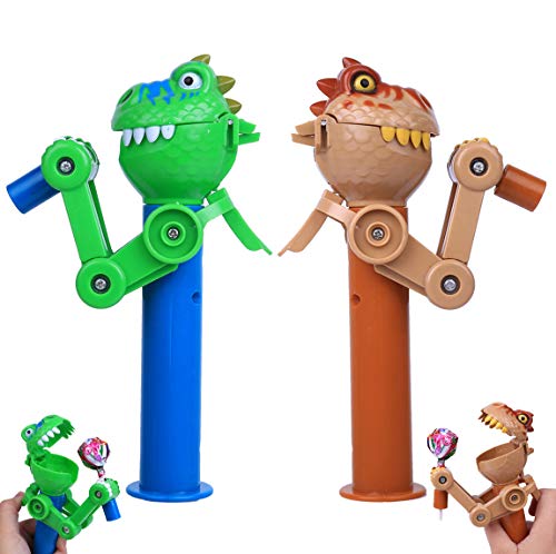 Creative Design Eat Lollipop Robot Lollipop Holder Funny Lollipop Station Gift Fashion Decompression Toy pop ups lollipop (Dinosaur 2PCS)
