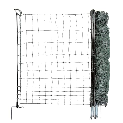 horizont Clôture pour chiens strongLine 110, 9 piquets en fibre de verre - double pointe, longueur 25 m, hauteur 110 cm - le tout sans électricité, clôture...