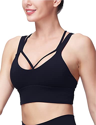 MotoRun Strappy Bralette Sports Bras for Women Push Up Front Sexy Padded Cute Bra Black Small MotoRun Strappy Bralette Sports Bras for Women Push Up Front Sexy Padded Cute Bra Black Small