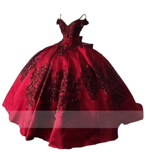 Glitter Short Sleeve Quinceanera Dresses Off The Shoulder Sequins Applique Princess Ball Gown Puffy 2025