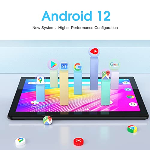 SGIN 10 Zoll Tablet, 8GB RAM 128GB ROM, erweiterbar auf 128GB, Android 12 Quad Core Prozessor, HD IPS Bildschirm, 6000mAh Akku, Dual Kamera, Bluetooth 5.0, GPS (Schwarz) – Bild 3