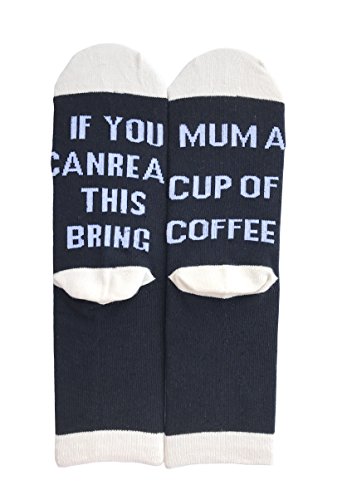 Field4U Womens Funny Saying Knitting Word Wine Beer Novelty Crew Socks Party Gift - 1 Pair Coffee