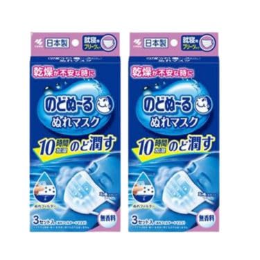 【2箱計6セット】小林製薬 のどぬーる ぬれマスク 就寝用 プリーツタイプ 無香料 3セット入+おまけ品付の商品画像（Amazon）