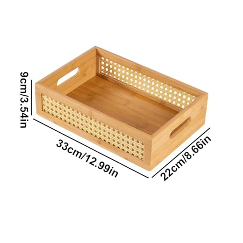 Panier d'organisateur tissé Boho Bin robuste en rotin tressé pour petits objets