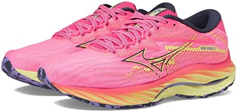 Mizuno Women's Wave Rider 27 Running Shoe, High-Vis Pink-Ombre Blue, 8.5 | Image 3