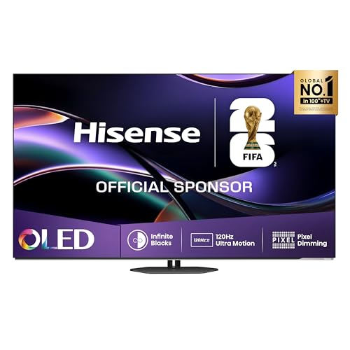 Hisense Smart TV OLED 55' 4K 55A8DQ, Smart TV VIDAA con 1000+APP, Dolby Vision IQ, HDR 10+ Adaptive, 120Hz Game Mode PRO, Audio Dolby Atmos