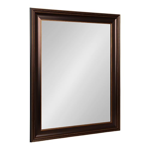 Kate and Laurel Galiano Traditional Framed Rectangle Bathroom Vanity Mirror 23 x 29 Bronze Classic Rectangular Bathroom Mirror for Over Sink or for Use as Entryway or Living Room Decor