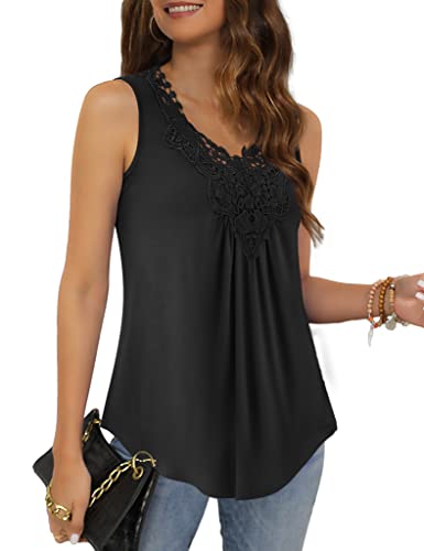 Tralilbee Women Plus Size Casual Tunic Tank Top Sleeveless Cute